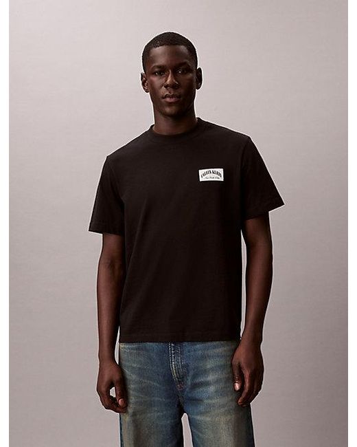 Calvin Klein Black Jeans Varsity Badge T-Shirt for men