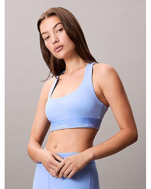 Calvin Klein Blue Sport Quick Dry Medium Impact Sports Bra