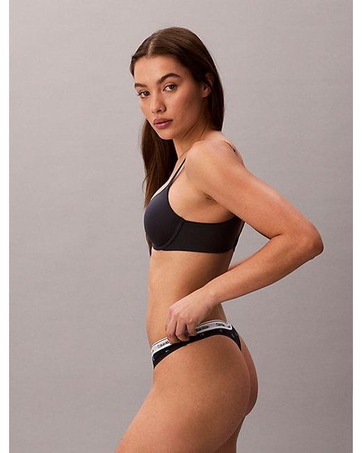 Calvin Klein Brown Thong Icon Logo