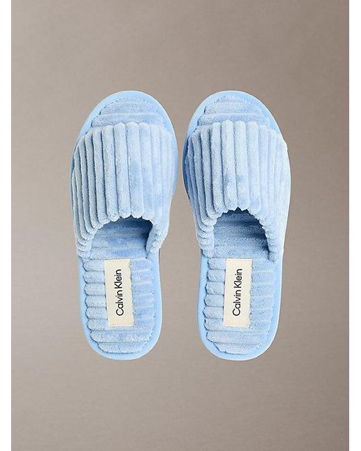 Calvin Klein White Jeans Soft Padded Corduroy Slippers
