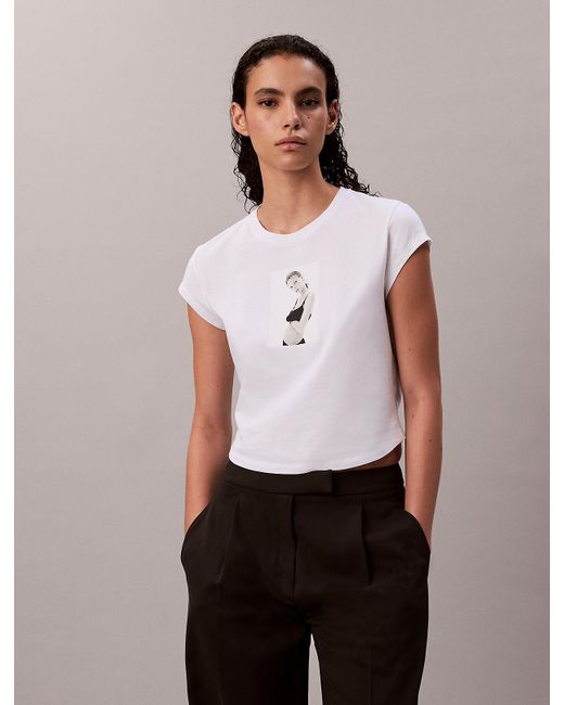 Calvin Klein White Classic Kate Baby Tee
