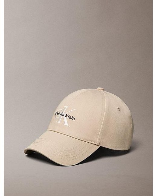 Calvin Klein Natural Embroidered Monogram Logo Twill Cap for men