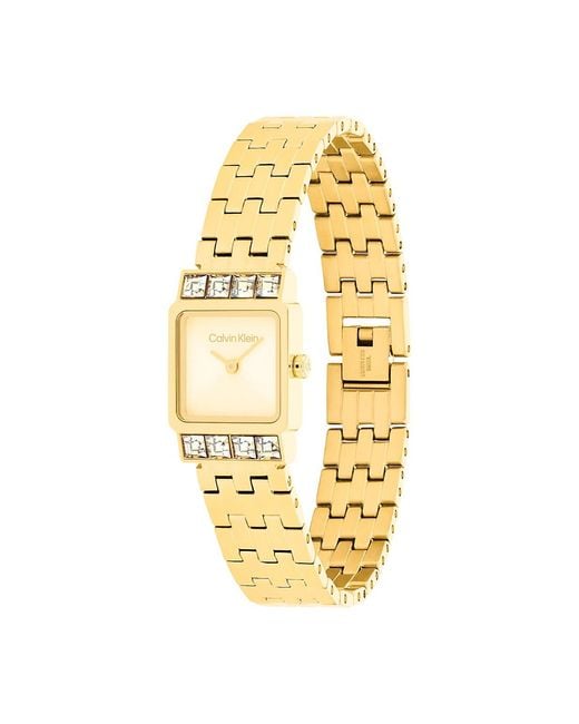 Calvin Klein Metallic Square Dial Link Bracelet Watch