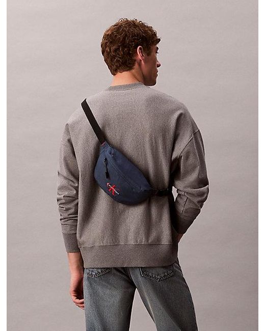 Calvin Klein Blue Nylon Signature Logo Bum Bag for men
