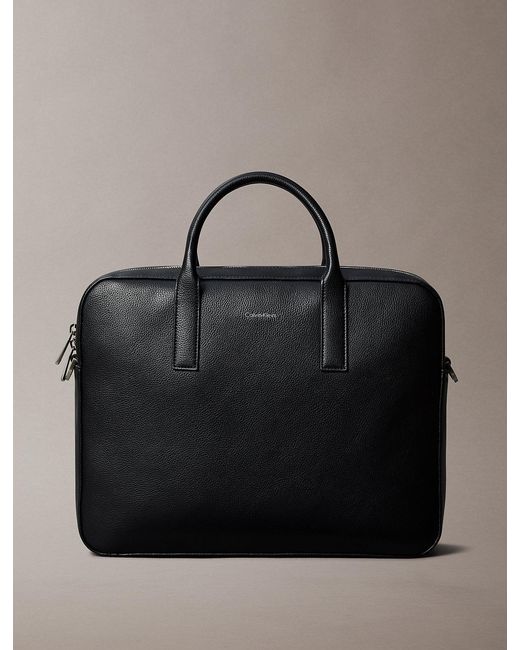Borsa Portadocumenti Micro Martellata di Calvin Klein in Black da Uomo