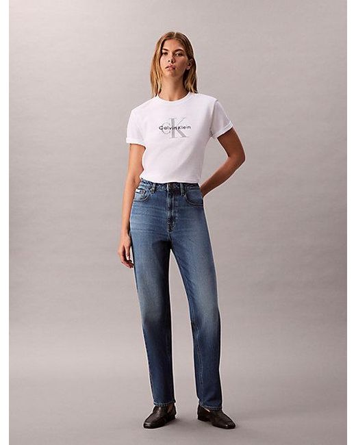 Calvin Klein Blue Jeans High Rise Tapered Jeans