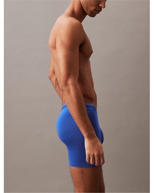 Calvin Klein Blue Micro Stretch 3-pack Boxer Brief for men