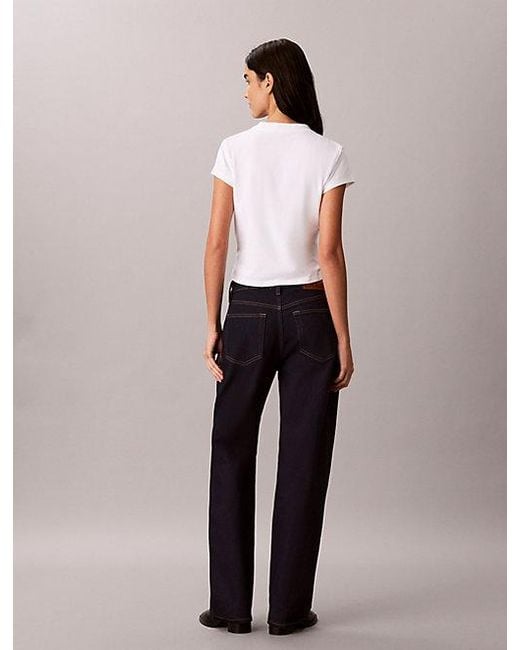 Calvin Klein White Jeans Monologo Baby Tee
