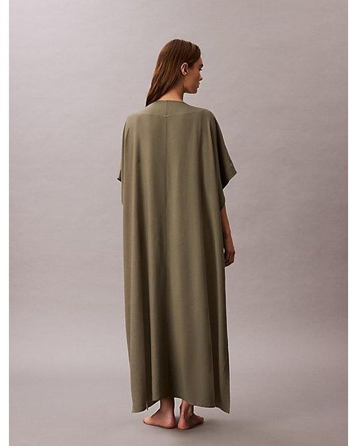 Calvin Klein Brown Strand-Kaftan Aus Viskose-Leinen