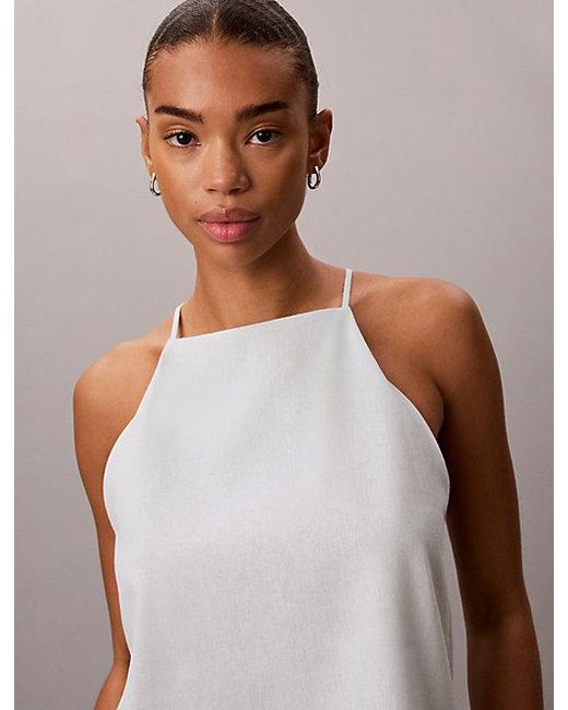 Calvin Klein Gray Jeans Linen Blend Cami Top