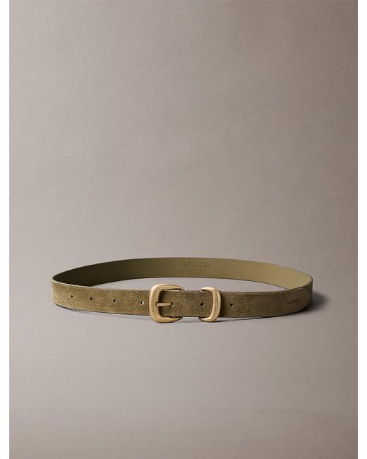 Calvin Klein Brown Soft Suede Chunky Hardware Belt