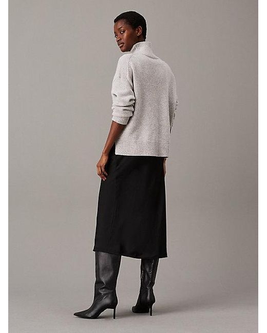 Calvin Klein Black Schmaler Midirock Aus Krepp