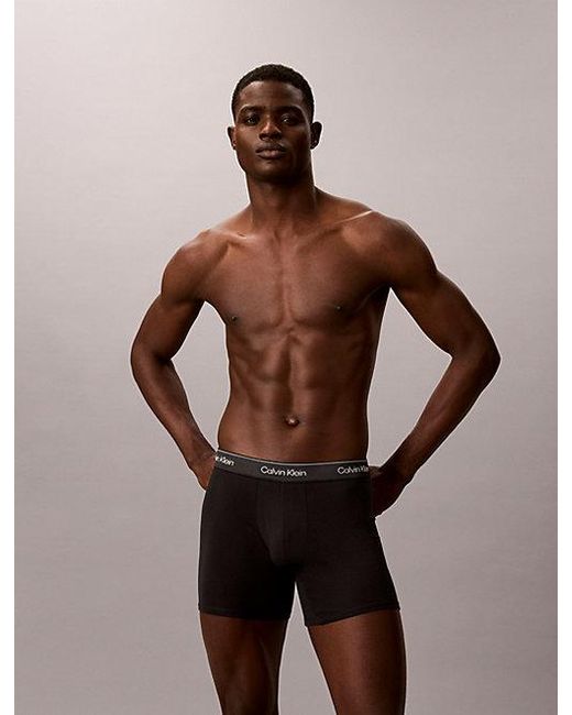 Calvin Klein Black 3 Pack Boxer Briefs Icon Cotton Stretch for men