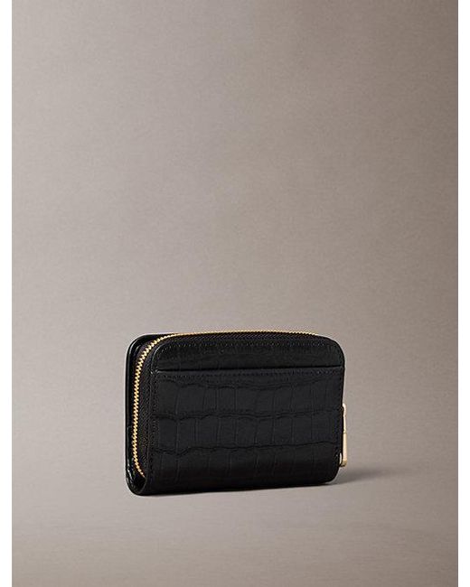 Calvin Klein Gray Leather Croc Effect Rfid Wallet