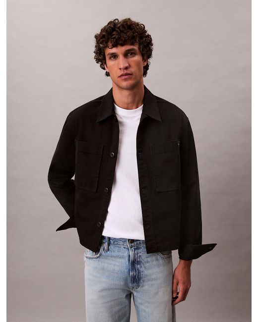 Surchemise Relaxed En Sergé De Coton Calvin Klein pour homme en coloris Black