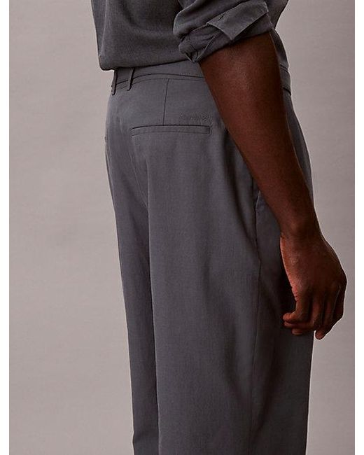 Calvin Klein Multicolor Cotton Lyocell Belted Trousers for men
