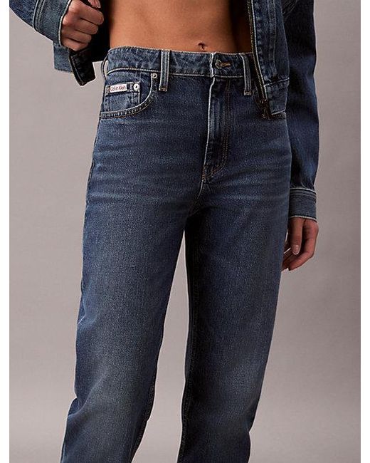 Calvin Klein Blue Jeans High Rise Straight Jeans