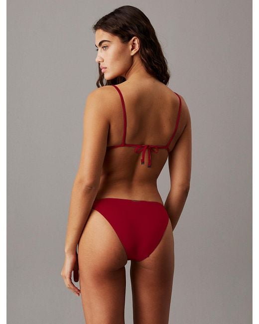 Calvin Klein Red Tie Side Bikini Bottoms