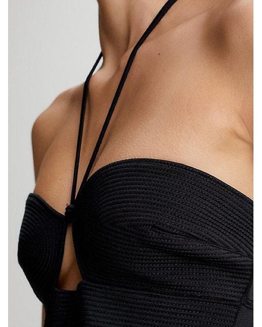 Calvin Klein Halternek Badpak - Structured in het Black