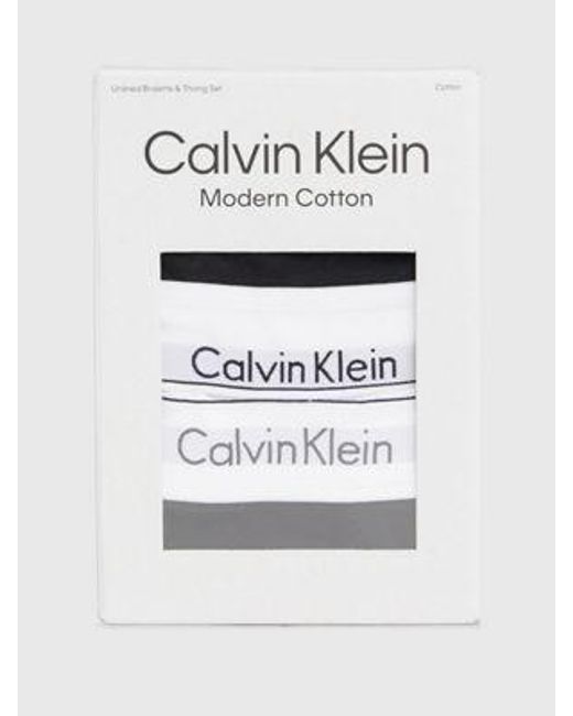 Calvin Klein Bralette- En Stringset - Modern Cotton in het Black