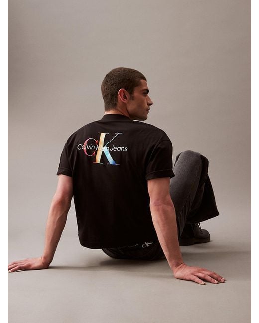T-shirt oversize avec monogramme - Pride Calvin Klein pour homme en coloris Black
