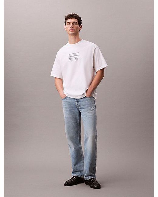 Calvin Klein White Jeans Graphic Relaxed T-Shirt for men