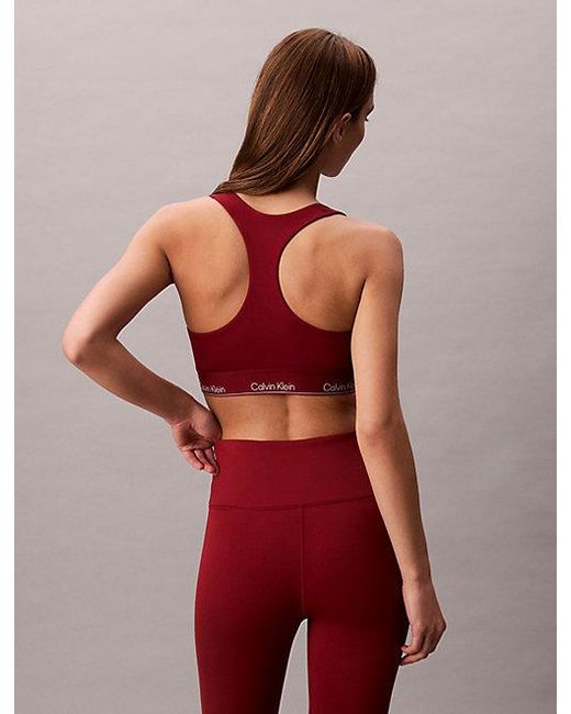 Calvin Klein Red Sport Quick Dry Medium Impact Sports Bra