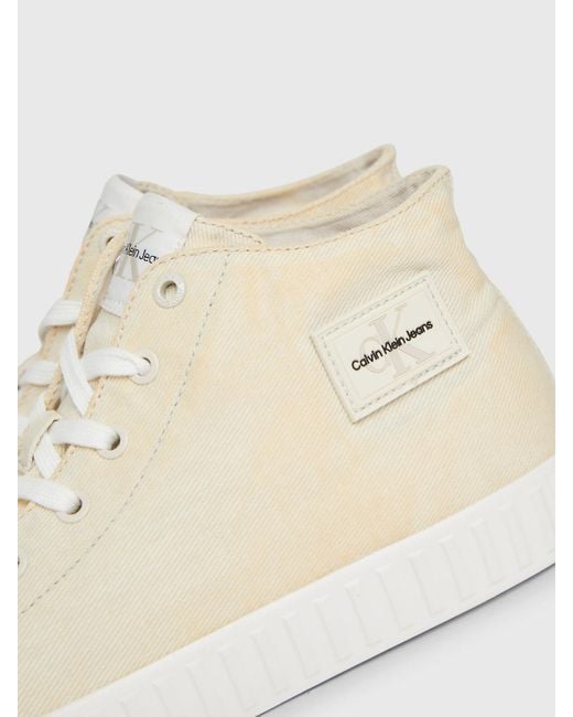 Calvin Klein Natural Washed Canvas High-top Trainers for men