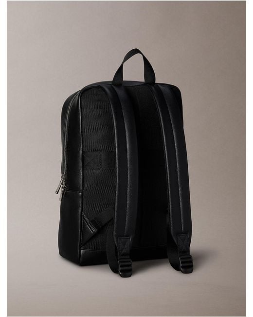 Calvin Klein Black Raised Logo Structured Backpack for men