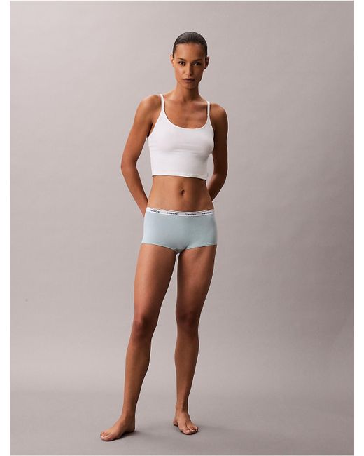 Calvin Klein White Modern Logo Boyshort