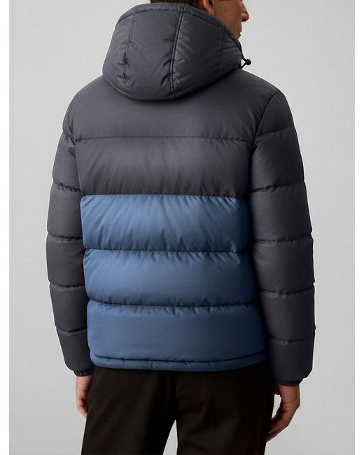 Calvin Klein Gray Colour Block Nylon Puffer Jacket for men