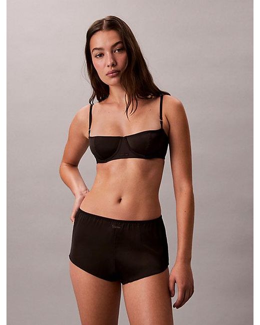 Calvin Klein Satijnen Balconette Beha in het Black