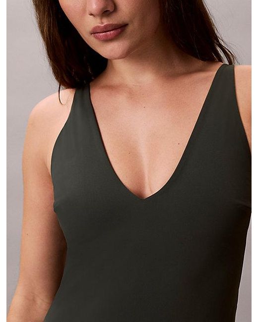 Calvin Klein Black Scoop Back Swimsuit Ck Icon