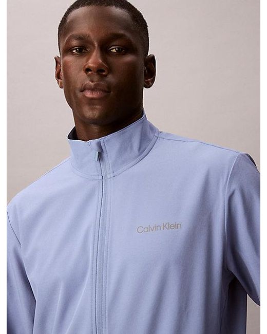 Calvin Klein Blue Sport Performance Zip Up Windbreaker for men