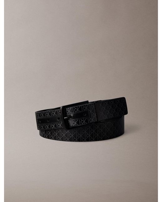 Cintura Double-Face Con Logo di Calvin Klein in Black da Uomo