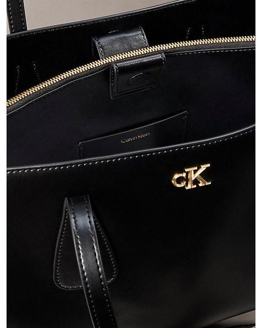 Calvin Klein Black Monogram Hardware Tote Bag