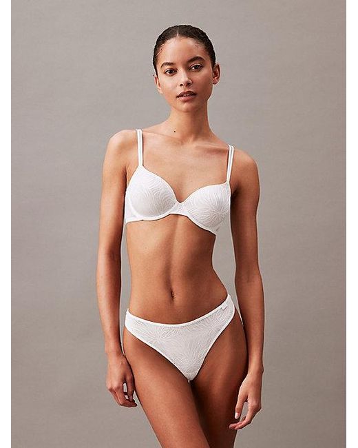 Calvin Klein White Demi T-Shirt Bra Sheer Marquisette