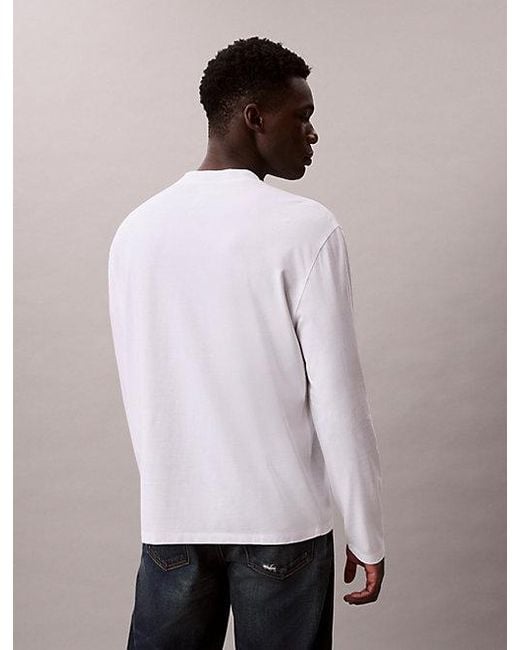 Calvin Klein White Classic Kate Long Sleeve Tee for men