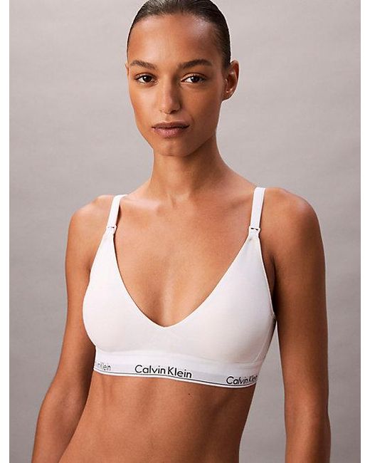 Calvin Klein White Maternity Bralette Icon Cotton Modal