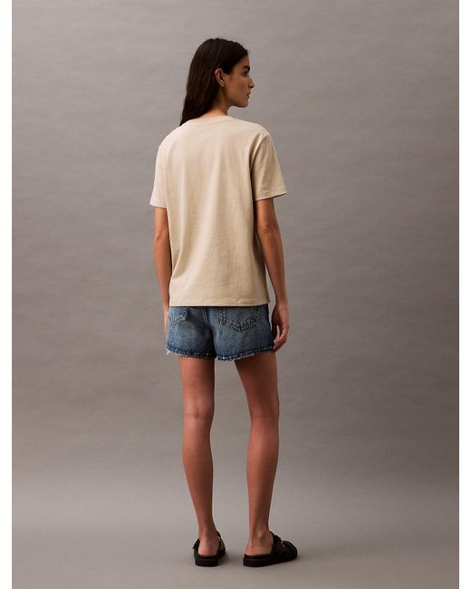 T-Shirt Con Logo di Calvin Klein in Brown