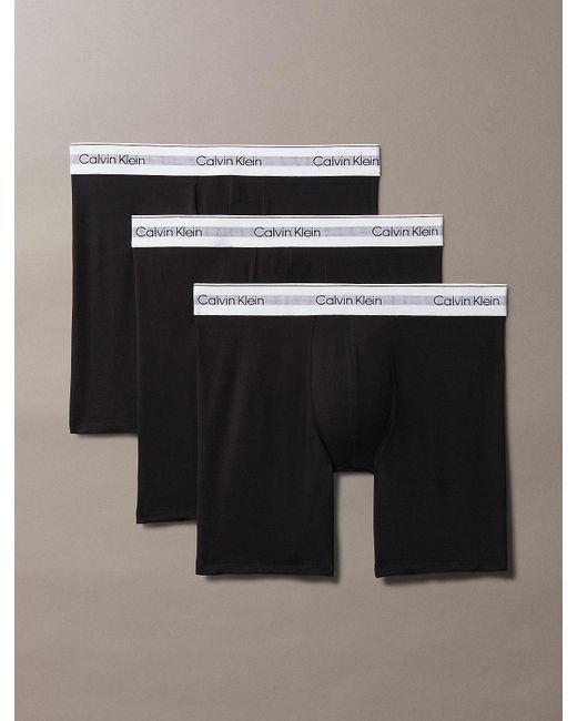 Calvin Klein Black 3 Pack Long Boxer Briefs for men