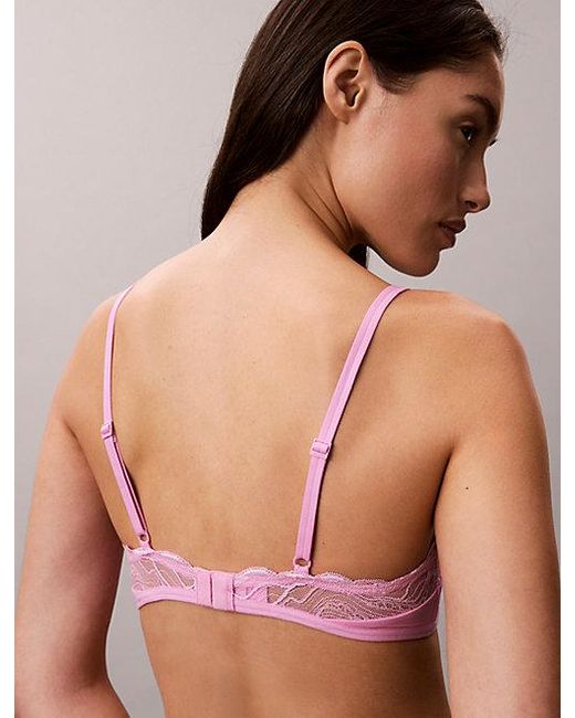 Calvin Klein Pink Triangle Bra Sensual Stretch Lace