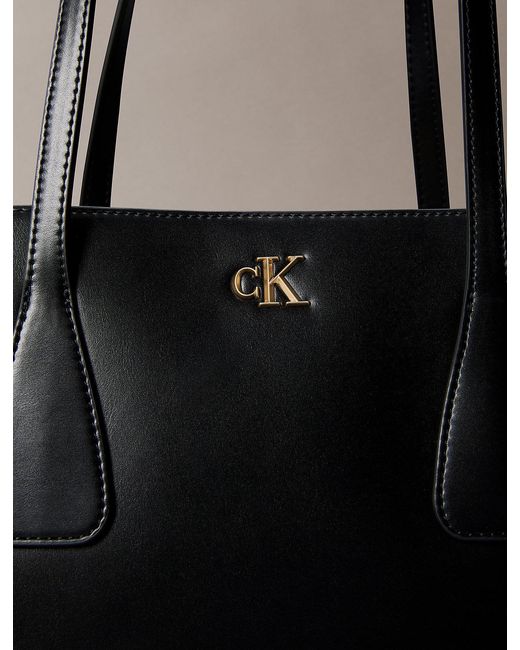 Calvin Klein Black Monogram Logo Business Tote Bag