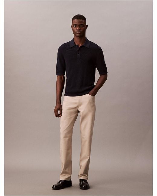 Calvin Klein Brown Standard Straight Stretch 5-Pocket Pants for men