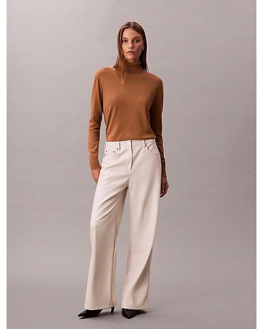Calvin Klein Merino Coltrui in het Brown