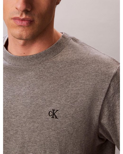 Calvin Klein Blue Relaxed Monogram T-Shirt for men