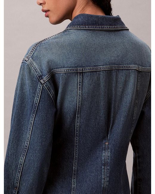 Calvin Klein Blue Denim Shirt Dress