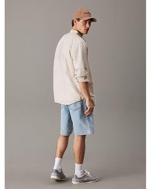 Calvin Klein Gray Linen Cotton Shirt for men