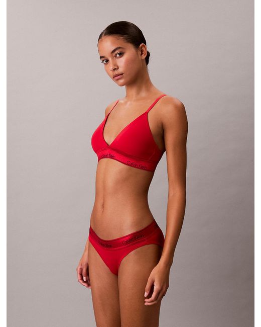 Calvin Klein Red Lightly Lined Triangle Bralette