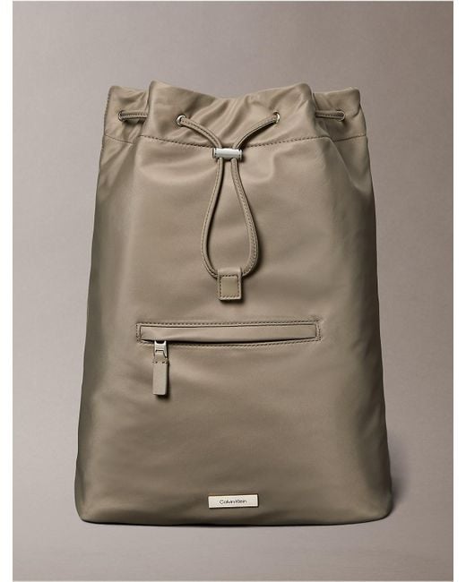 Calvin Klein Multicolor Matte Nylon Drawstring Backpack for men